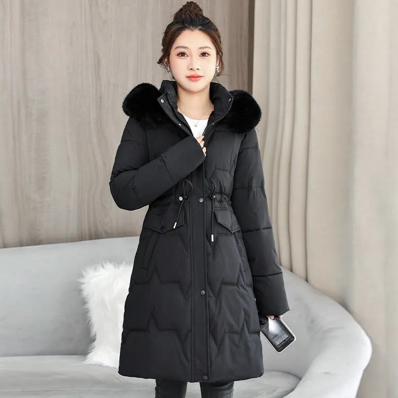 Water-Resistant and Windproof Hooded Puffer Coat for Women