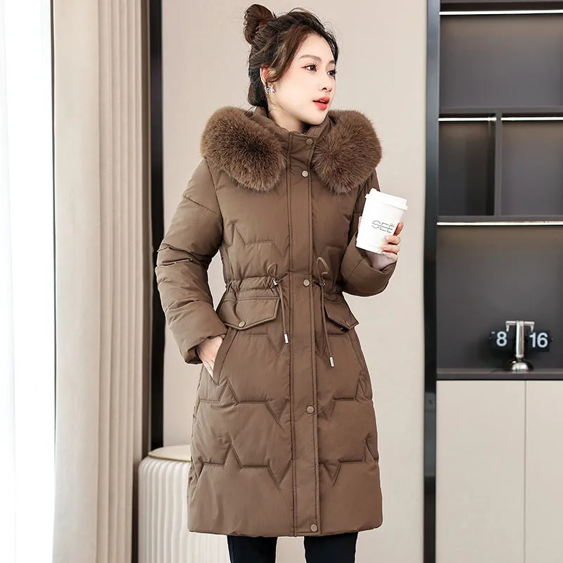 Water-Resistant and Windproof Hooded Puffer Coat for Women