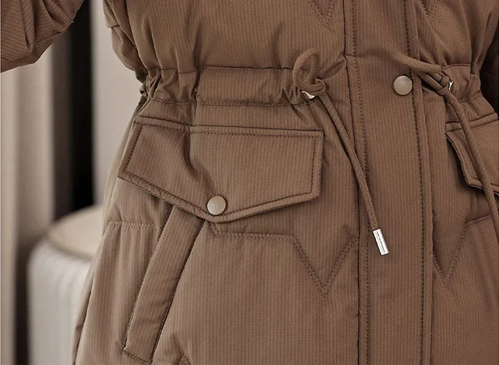 Water-Resistant and Windproof Hooded Puffer Coat for Women