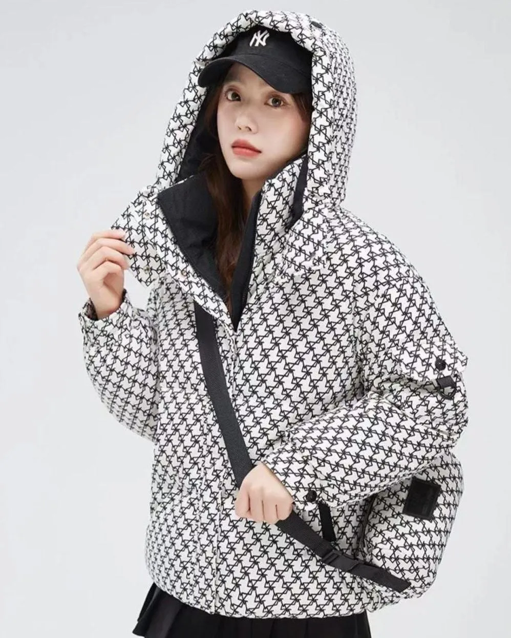 Water-resistant Quilted Full-zip Puffer Jacket for Women