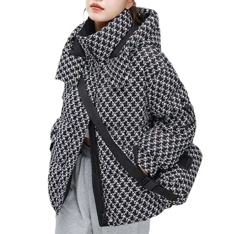 Water-resistant Quilted Full-zip Puffer Jacket for Women