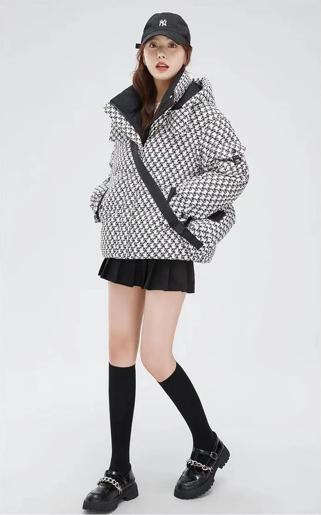 Water-resistant Quilted Full-zip Puffer Jacket for Women