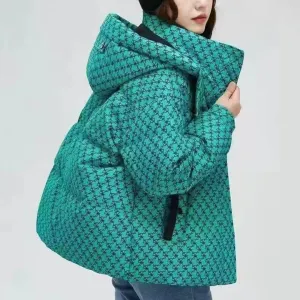Water-resistant Quilted Full-zip Puffer Jacket for Women