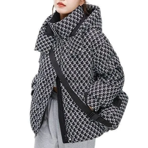 Water-resistant Quilted Full-zip Puffer Jacket for Women