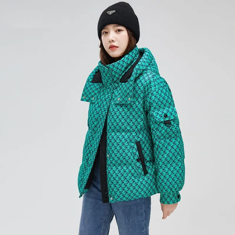 Water-resistant Quilted Full-zip Puffer Jacket for Women