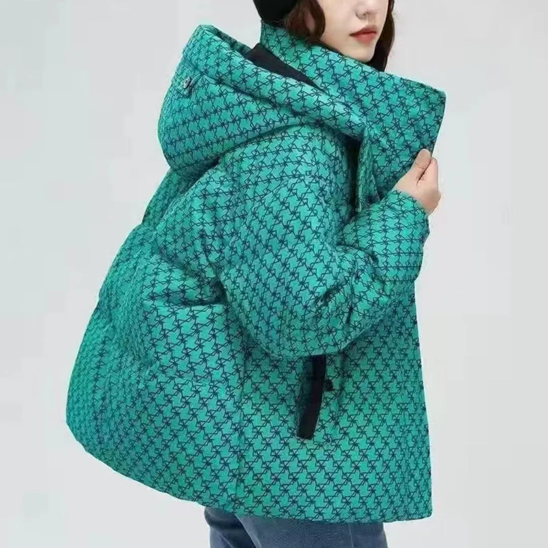 Water-resistant Quilted Full-zip Puffer Jacket for Women