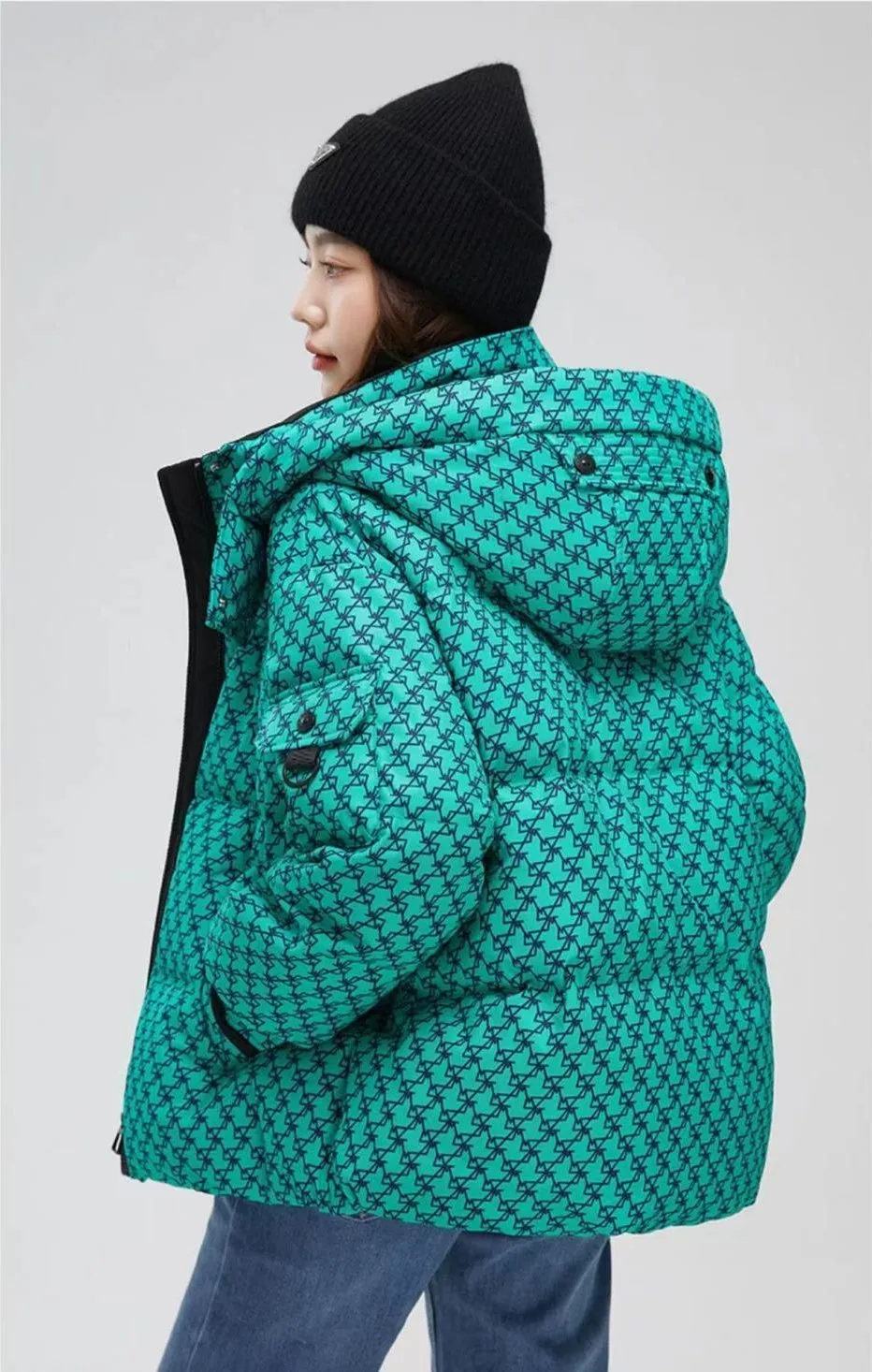 Water-resistant Quilted Full-zip Puffer Jacket for Women