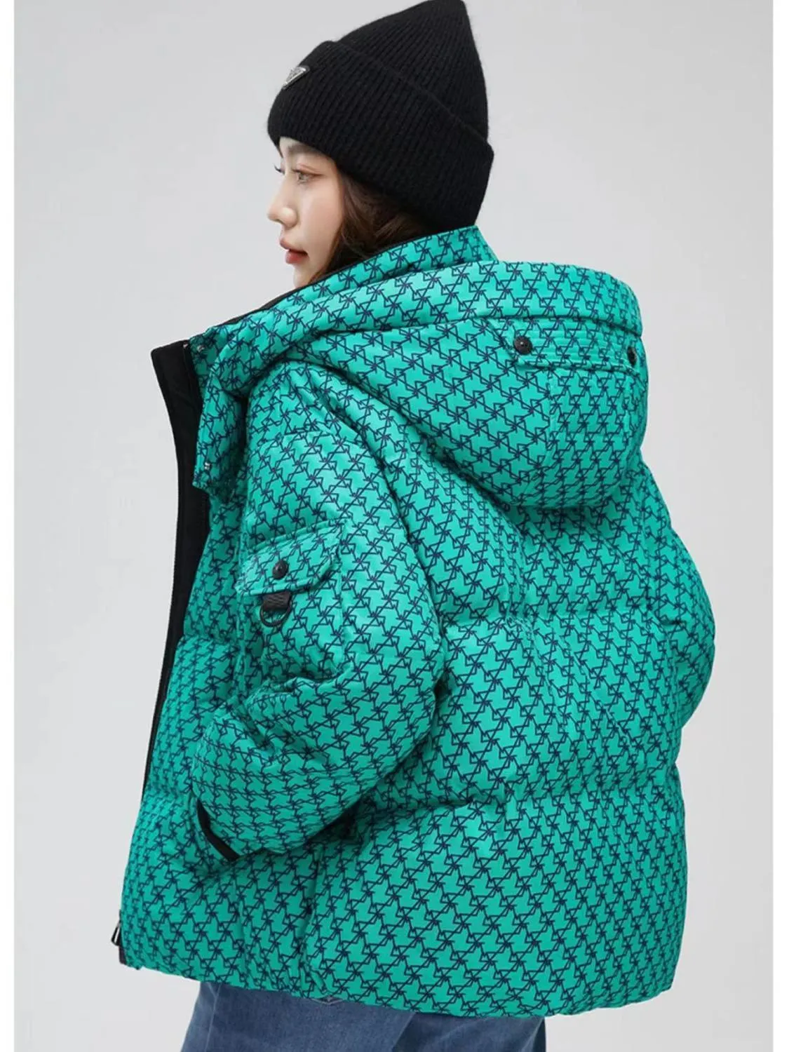 Water-resistant Quilted Full-zip Puffer Jacket for Women