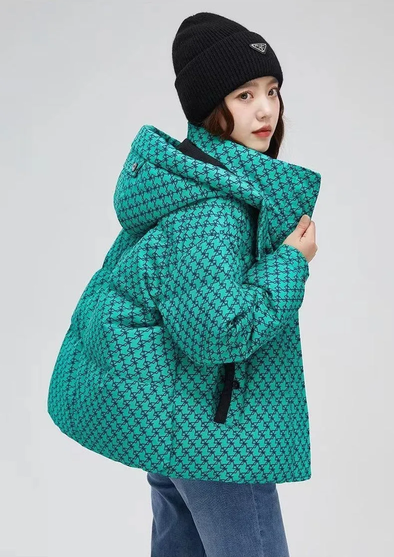 Water-resistant Quilted Full-zip Puffer Jacket for Women