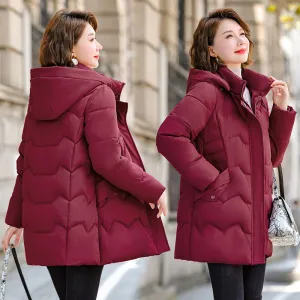 Water-resistant Quilted Puffer Jacket for Women Full-zip and Windproof