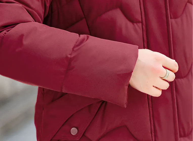 Water-resistant Quilted Puffer Jacket for Women Full-zip and Windproof