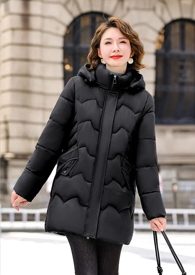 Water-resistant Quilted Puffer Jacket for Women Full-zip and Windproof