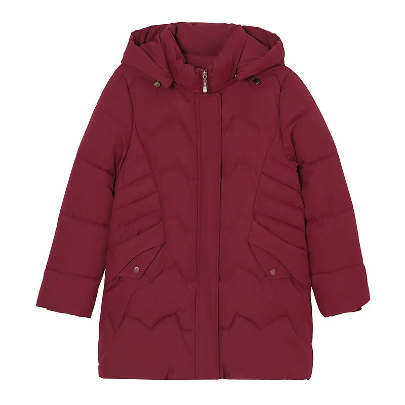 Water-resistant Quilted Puffer Jacket for Women Full-zip and Windproof