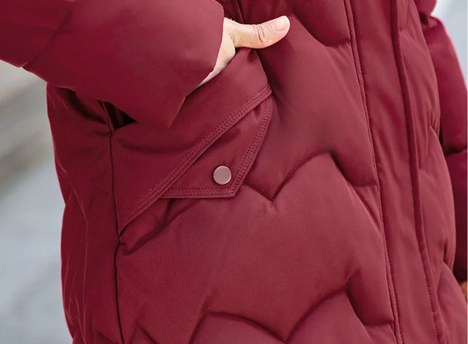 Water-resistant Quilted Puffer Jacket for Women Full-zip and Windproof