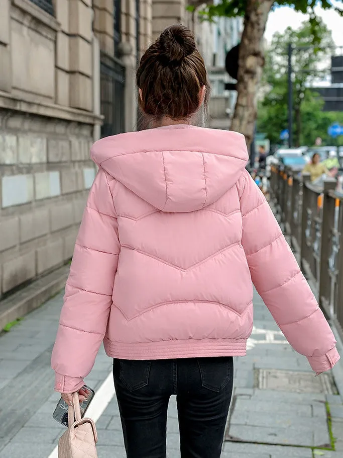 Water-resistant Quilted Puffer Jacket with Full Zip and Stain-resistant Material