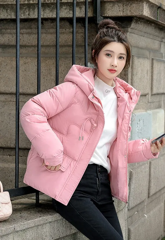 Water-resistant Quilted Puffer Jacket with Full Zip and Stain-resistant Material