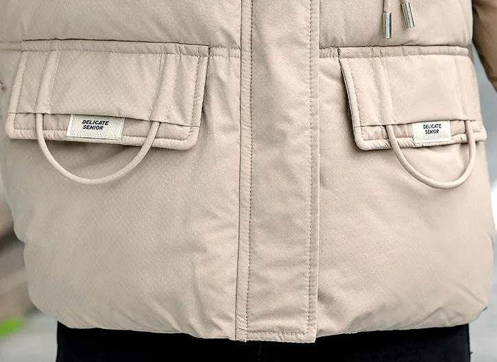 Water-resistant Quilted Puffer Jacket with Full Zip and Stain-resistant Material