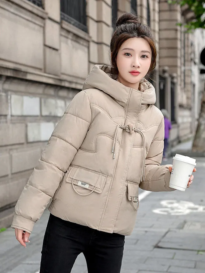 Water-resistant Quilted Puffer Jacket with Full Zip and Stain-resistant Material