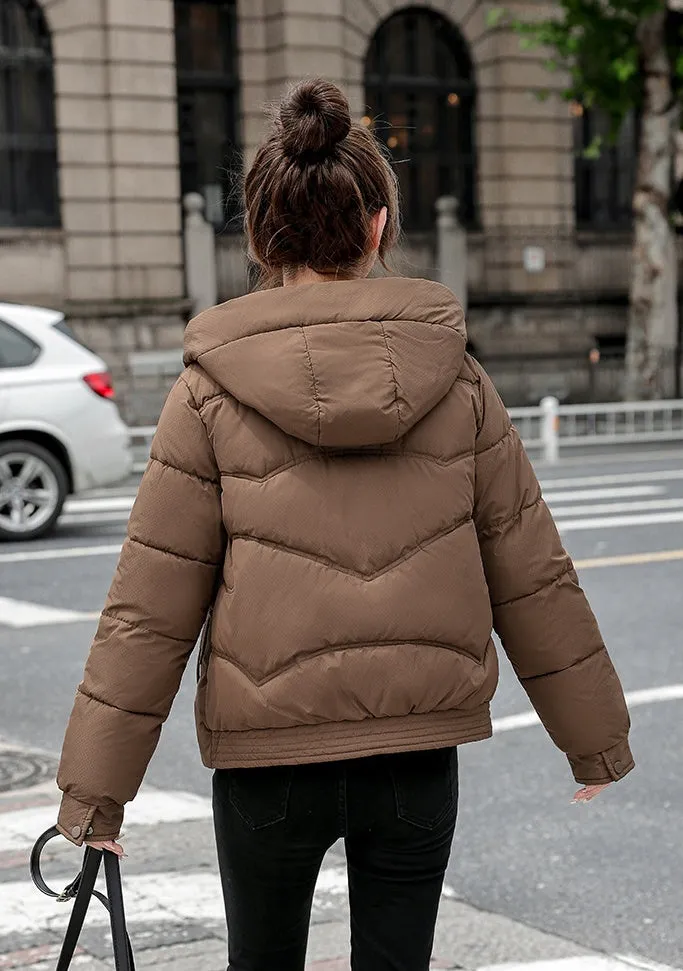 Water-resistant Quilted Puffer Jacket with Full Zip and Stain-resistant Material
