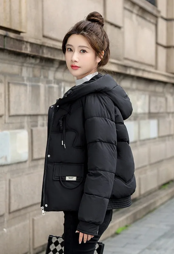 Water-resistant Quilted Puffer Jacket with Full Zip and Stain-resistant Material