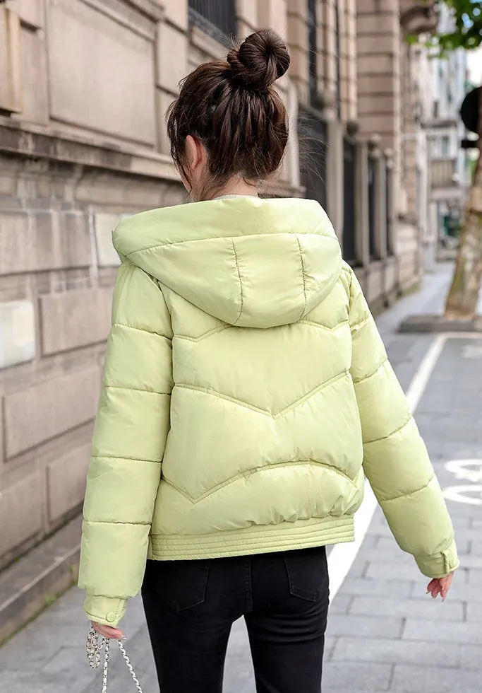 Water-resistant Quilted Puffer Jacket with Full Zip and Stain-resistant Material