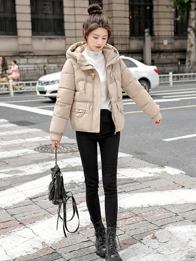 Water-resistant Quilted Puffer Jacket with Full Zip and Stain-resistant Material