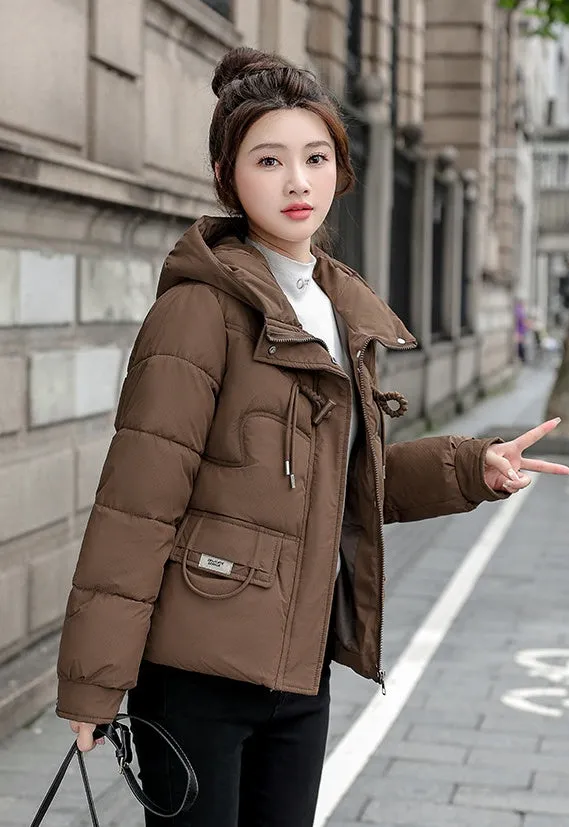 Water-resistant Quilted Puffer Jacket with Full Zip and Stain-resistant Material
