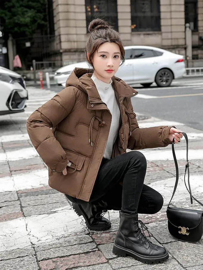 Water-resistant Quilted Puffer Jacket with Full Zip and Stain-resistant Material