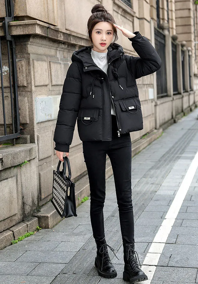 Water-resistant Quilted Puffer Jacket with Full Zip and Stain-resistant Material