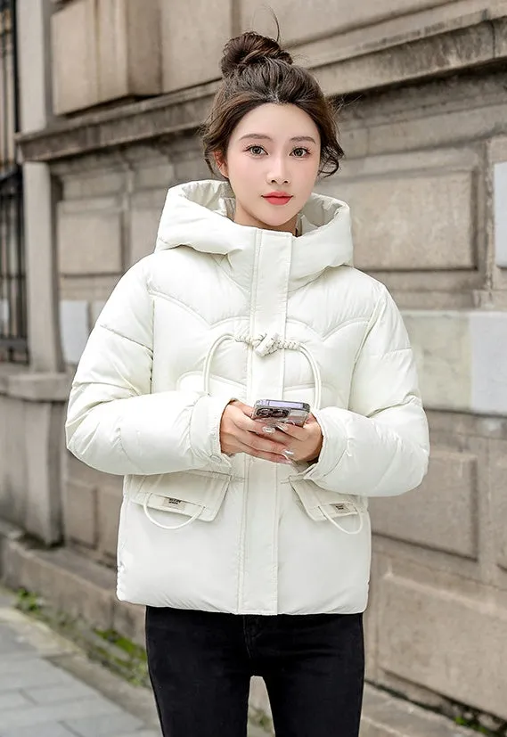 Water-resistant Quilted Puffer Jacket with Full Zip and Stain-resistant Material