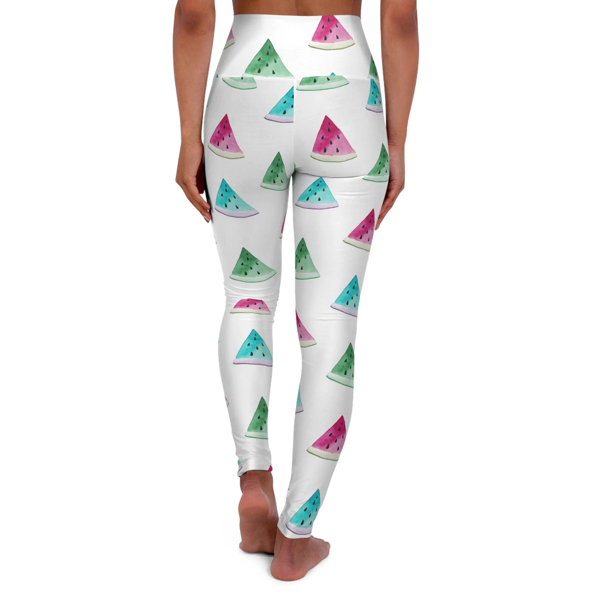 Watermelon Print High Waisted Yoga Leggings - Fun & Stylish Activewear