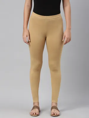 Wheat Cotton Stretch Ankle Length Leggings