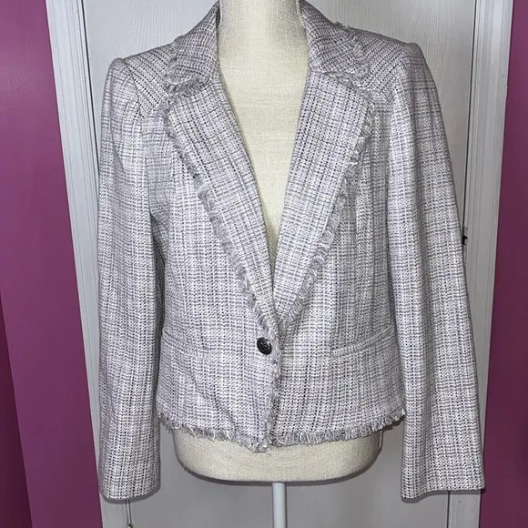 White House Black Market Violet Tweed Blazer