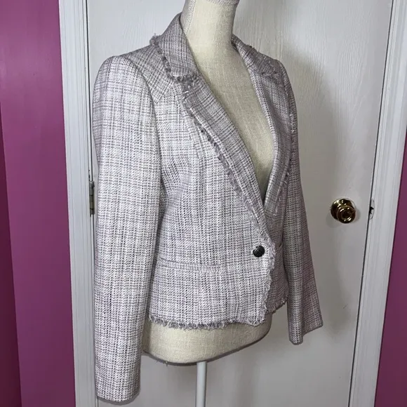 White House Black Market Violet Tweed Blazer