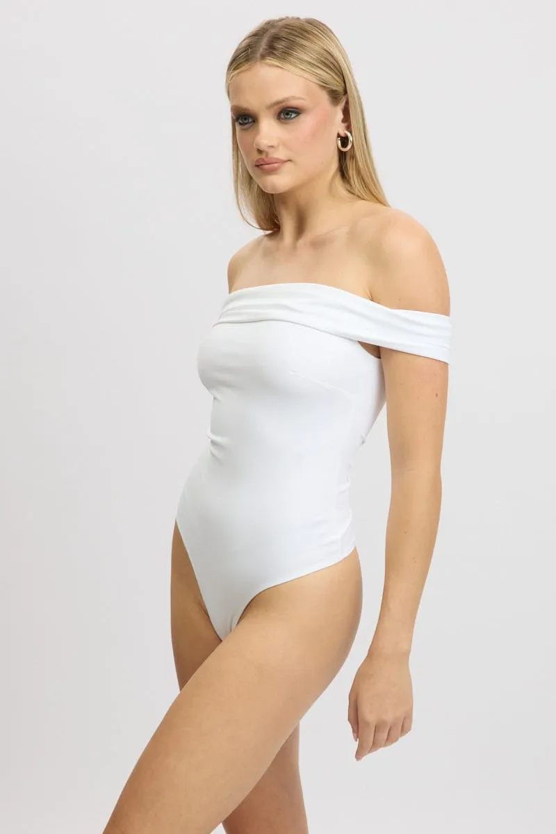 White Off Shoulder Bodysuit