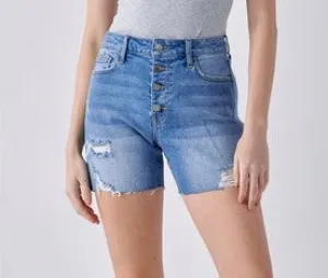 Why Not Blue 4 Button Shorts