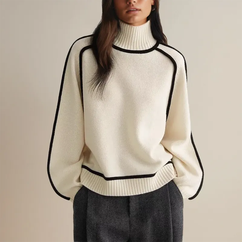 Willow | Women Turtleneck Chic Loose Pullover | Warm