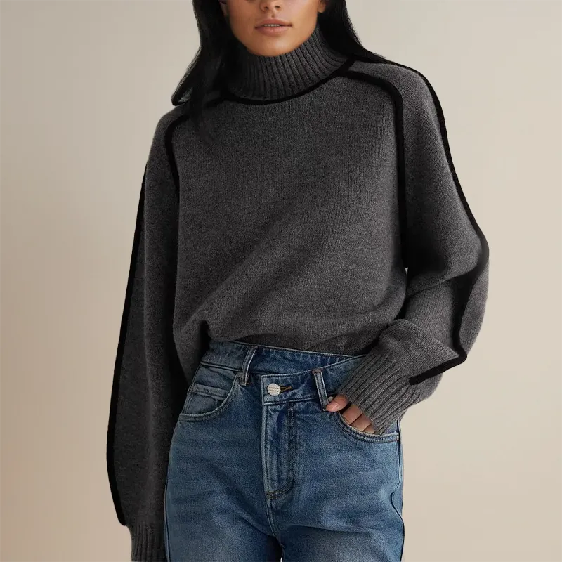 Willow | Women Turtleneck Chic Loose Pullover | Warm