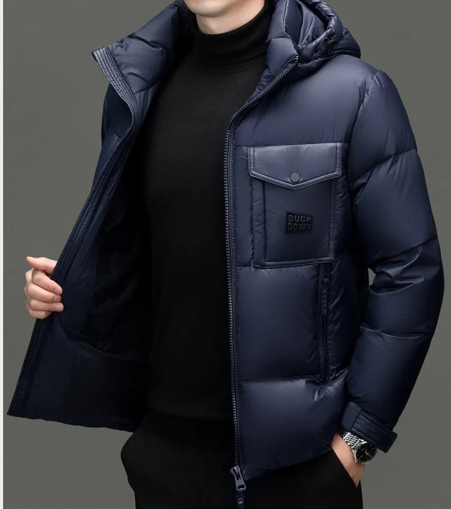 Windproof Padded Puffer Jacket featuring Solid Design