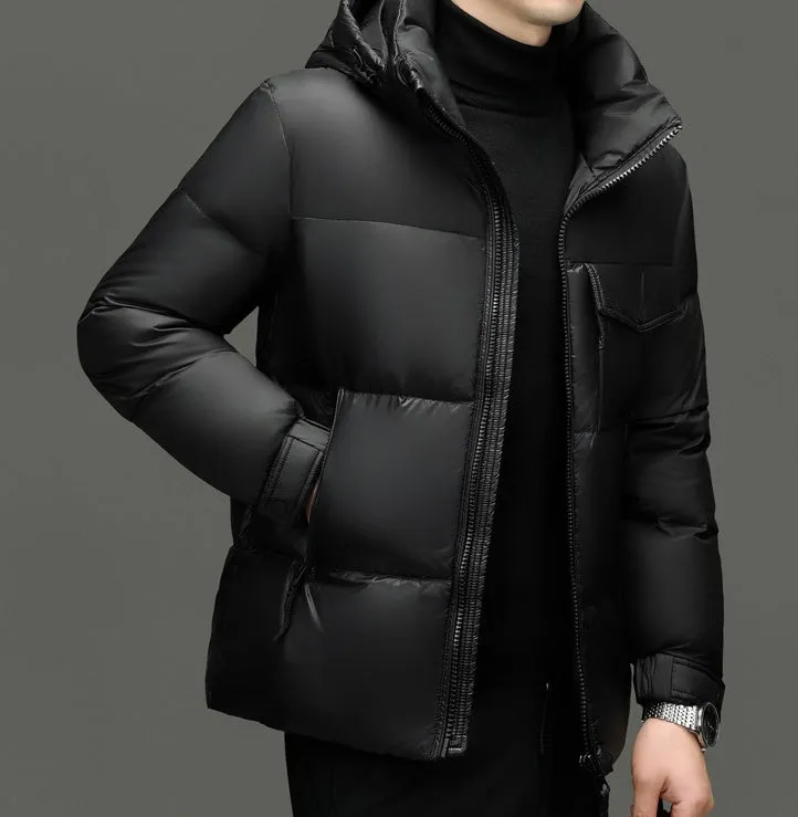 Windproof Padded Puffer Jacket featuring Solid Design