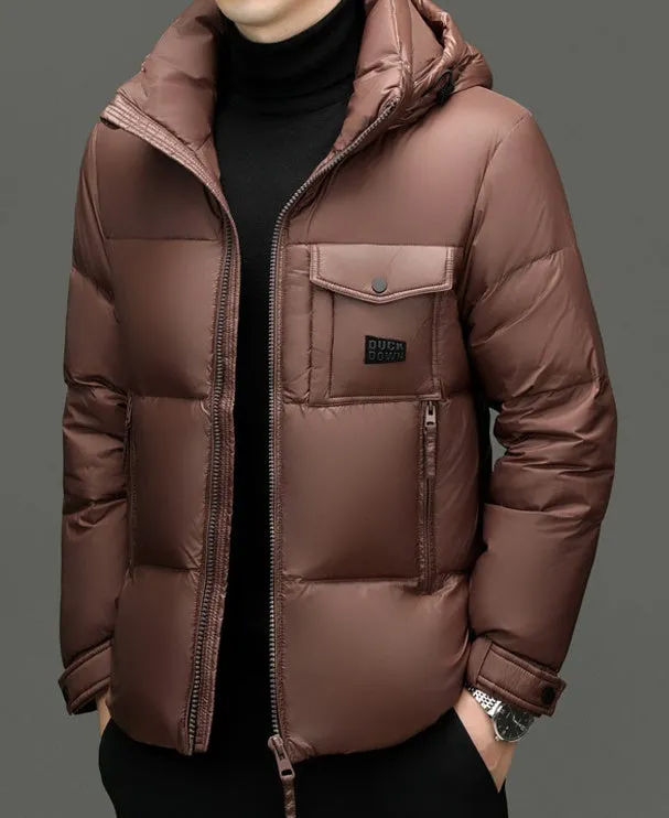 Windproof Padded Puffer Jacket featuring Solid Design