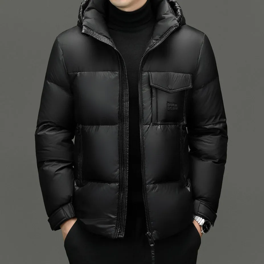Windproof Padded Puffer Jacket featuring Solid Design