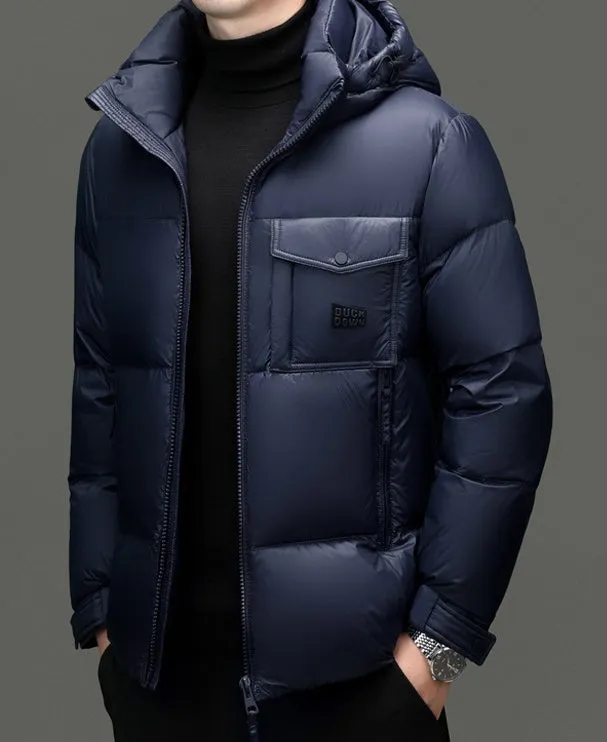 Windproof Padded Puffer Jacket featuring Solid Design