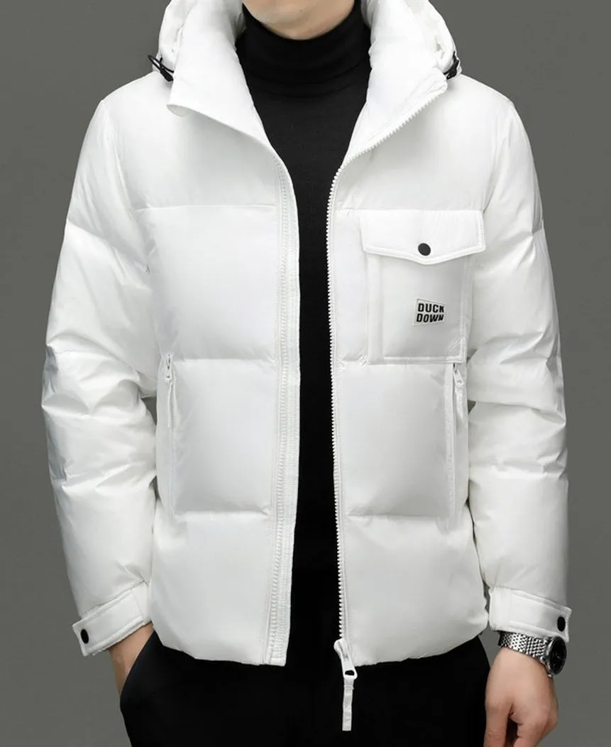 Windproof Padded Puffer Jacket featuring Solid Design