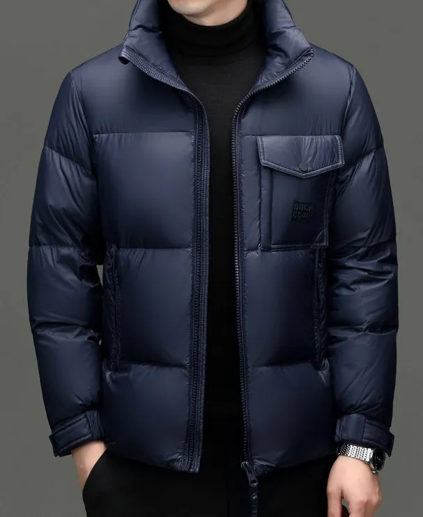 Windproof Padded Puffer Jacket featuring Solid Design
