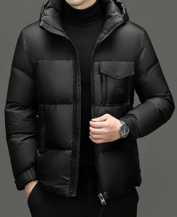 Windproof Padded Puffer Jacket featuring Solid Design