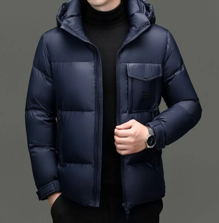 Windproof Padded Puffer Jacket featuring Solid Design