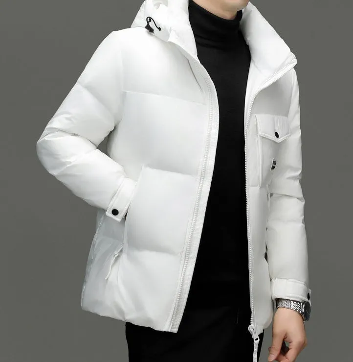 Windproof Padded Puffer Jacket featuring Solid Design