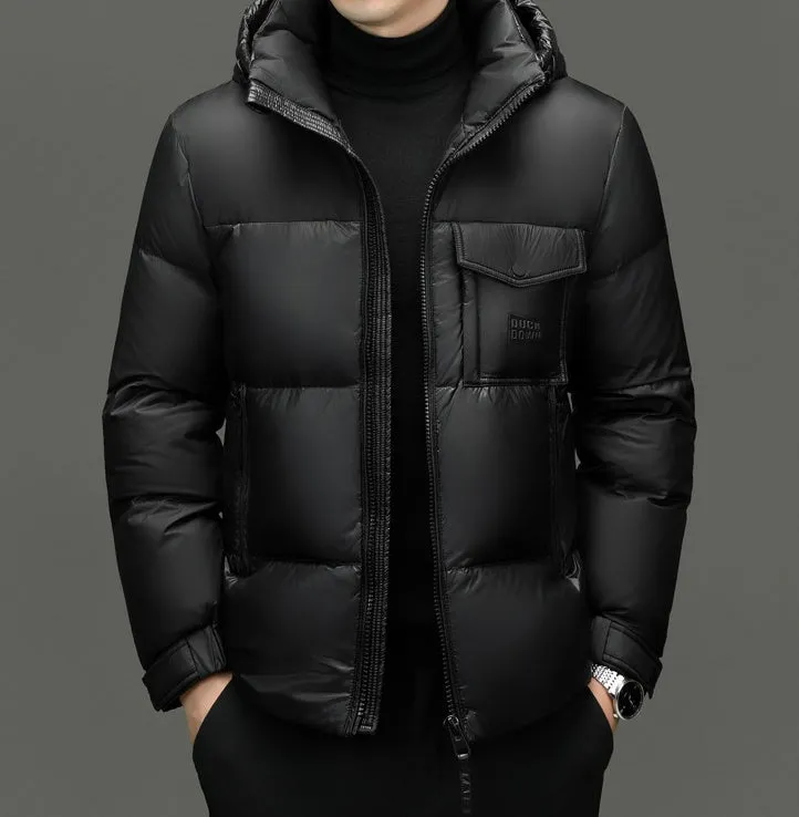 Windproof Padded Puffer Jacket featuring Solid Design