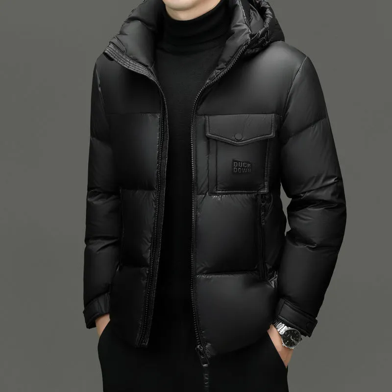 Windproof Padded Puffer Jacket featuring Solid Design
